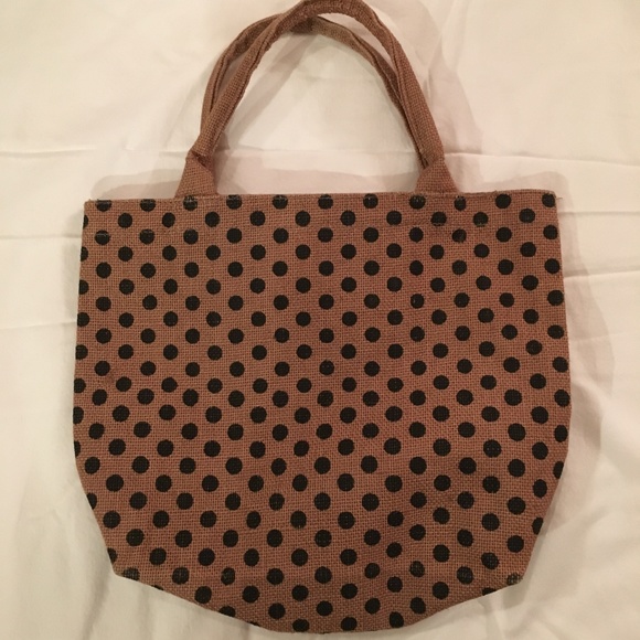 Polka Dot Burlap Purse - Picture 1 of 1